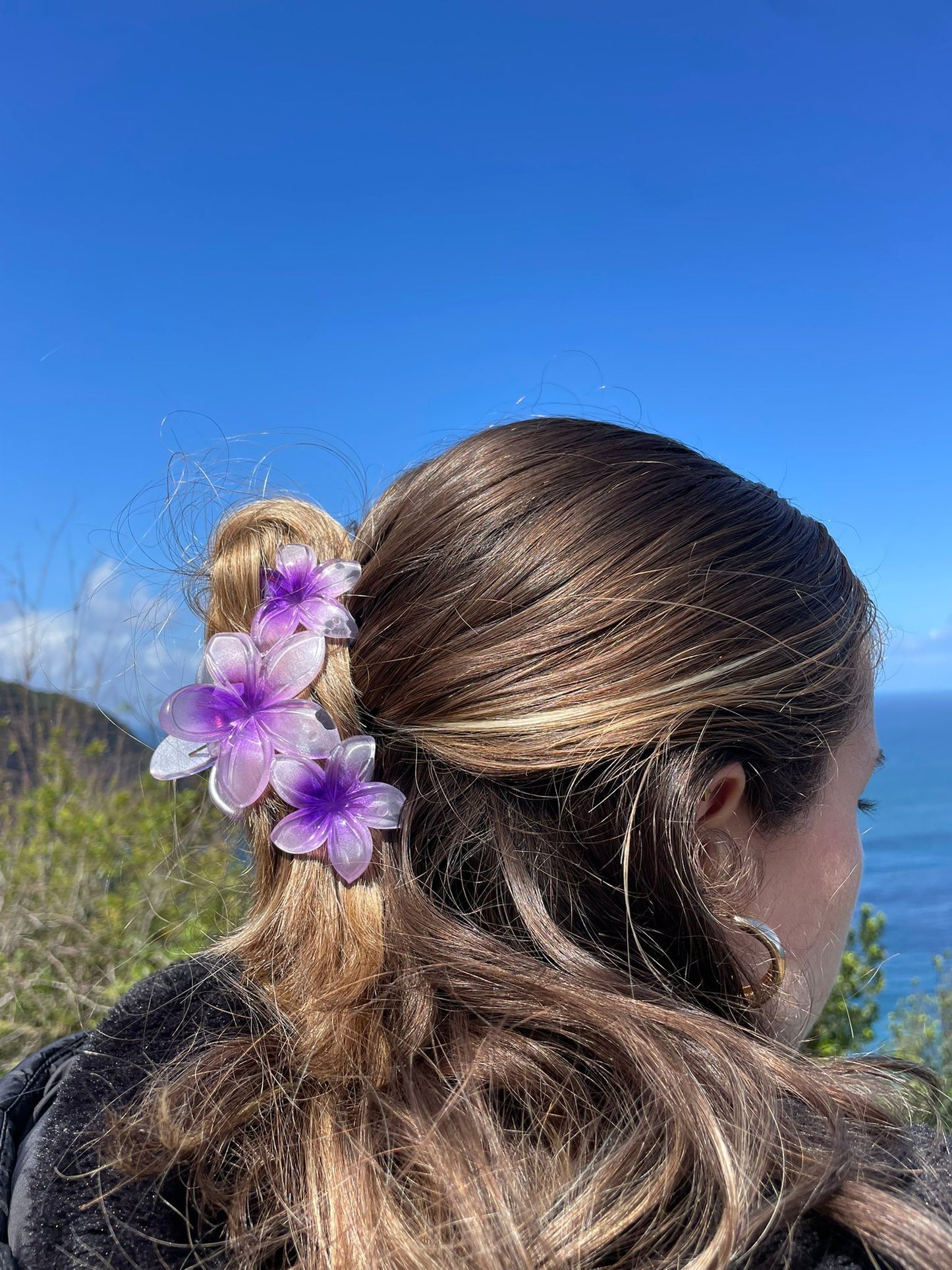 Mola de cabelo lilás